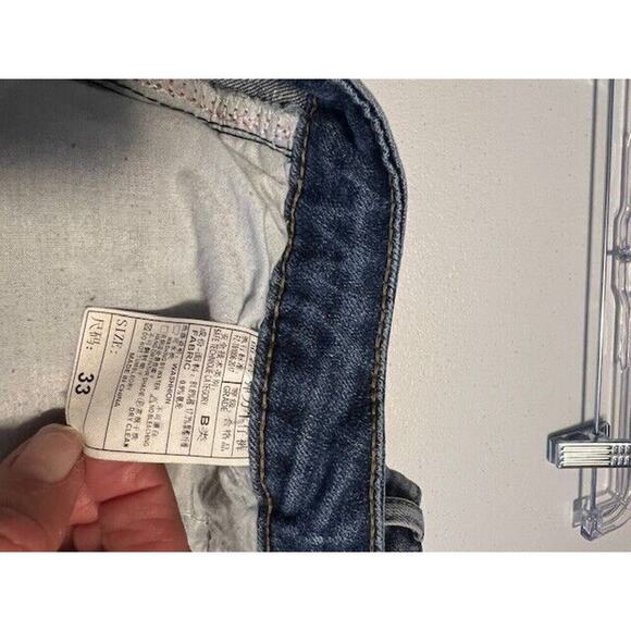 Denim Man Faded Distressed Jeans 33 - Picture 6 of 8